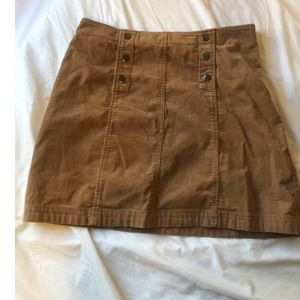 Hollister brown mini skirt